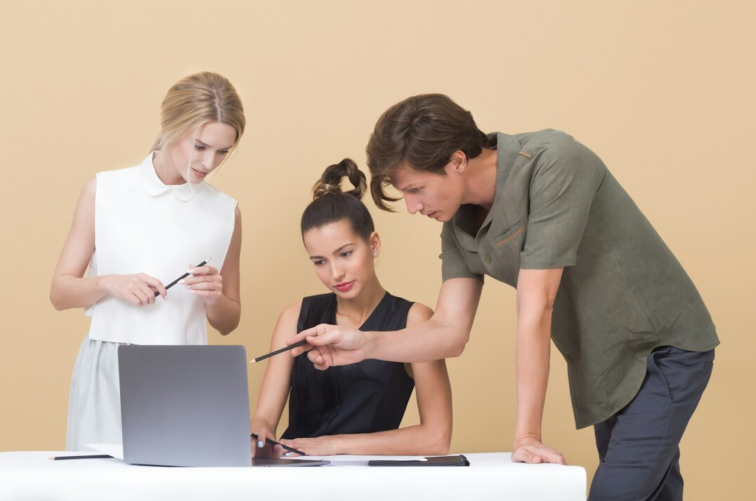 team reviewing reports